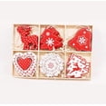 thumbnail image 2 of 24 Uds. De adornos de madera para árbol de Navidad, decoración de adornos para árbol de Navidad de madera, manualidades DIY con caja de almacenamiento de madera Xemadio LKX-1828, 2 of 8