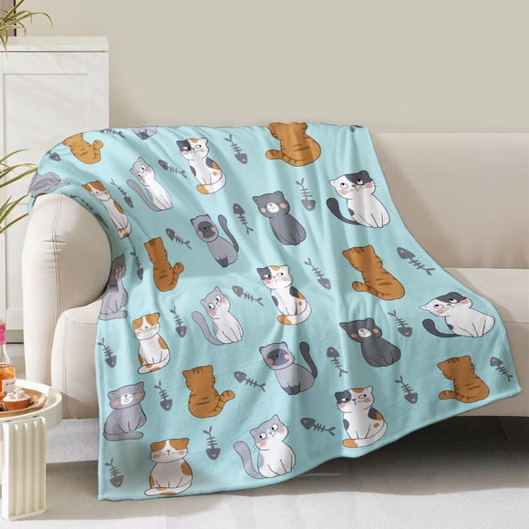 Manta de felpa suave Nukunskf para gatos, 60 x 50 pulgadas, acogedora
