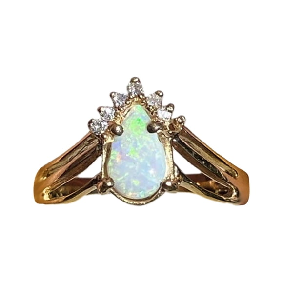 Ensemble Goutte d'Eau Aobao Bague Imitation Diamant Or Bijou en Forme de Couronne Polyvalent pour Femmes le Meilleur Cadeau pour un Cher