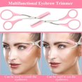 thumbnail image 2 of Tijeras artesanales curvas, Kit de cejas Unisex de acero inoxidable, pinzas inclinadas y cepillo para cejas para extensiones de pestañas, 2 of 7