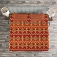 thumbnail image 3 of Ambesonne Mexican Quilted Bedspread Set 3 Pcs, Aztec Culture Ornament, Queen Size, Pale Orange Brown, 3 of 3