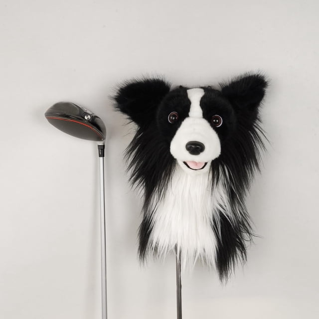 Funda para Cabeza de Golf Artesanal Border Collie de Peluche para Driver 460CC