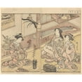 thumbnail image 2 of Kitao Shigemasa 14x12 Gold Ornate Wood Frame and Double Matted Museum Art Print Titled - Courtesans Arranging Flowers (Late 18th Century - Early 19th Century), 2 of 4