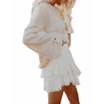 thumbnail image 1 of Falda Pantalón Estilo Bohemio con Volantes Escalonados y Cintura Alta, Minifaldas Blancas M, 1 of 6