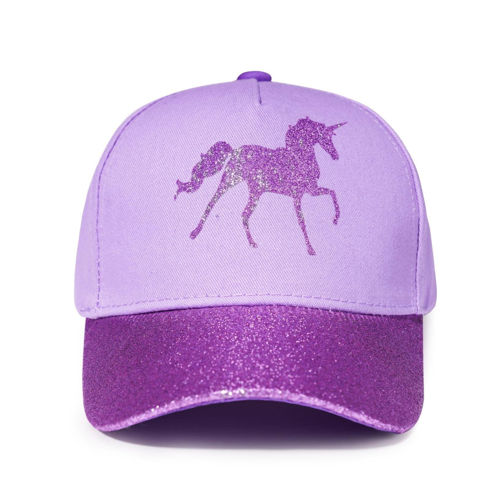 accsa Girls Baseball Caps Glitter Unicorn Kids Hat for Summer Purple (3 ...