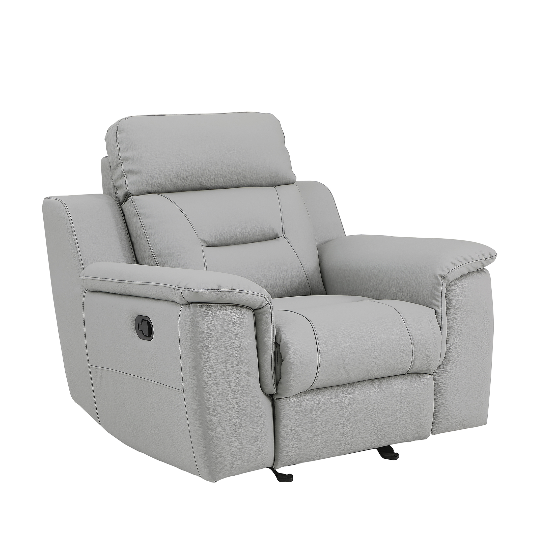 JERFIT Modern Recliner Chair Leather Reclining Chair with Lumbar Support, Air Upholstered Fabric, Gray