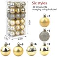 thumbnail image 2 of Bola de Navidad Bola de decoración de árbol de Navidad inastillable Adornos de bolas de Navidad Bola de decoración de fiesta de boda de vacaciones 1,6 "(4 cm) Juego de 36 piezas (azul, 2 of 4