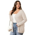 thumbnail image 3 of a.Jesdani Womens Plus Size Cardigans Casual Lightweight Ribbed Open Front Soft Knit Cardigans Sweater M-4XL, 3 of 12