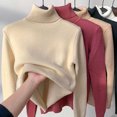 thumbnail image 4 of Turtle Neck Winter Sweater Women Elegant Thick Warm Female Knitted Pullover Loose Basic Knitwear Jumper Drop Shipping, 4 of 22
