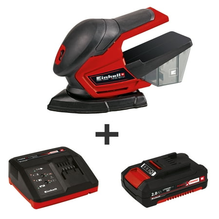 UPC: 0810000340286 | Einhell TE-OS 18 Li 18-Volt Power X-Change Cordless Corner Palm Sander Kit  W/ 2.0-Ah Battery and Fast Charger