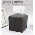 thumbnail image 2 of Tissue Box Cover, Square Decorative PU Leather Tissue Box Holder Modern Tissue Case Facial Paper Organizer Dispenser for Bathroom, Vanity Countertop,Night Stand, Desk, Car 5X5X5'' | Dark Gray, 2 of 11
