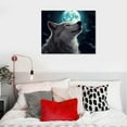 thumbnail image 4 of Nawypu   Wolf with Starry Sky Canvas Wall Art Black and White Wildlife Wolves and Full Moon Picture Prints Modern Wild Animal Artwork for Bedroom Wall Decoration Each, 4 of 4