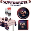 Party City Super Bowl Deluxe Tableware Supplies for 18 Guests, Include Plates, Napkins, a Table Cover, and Decorations