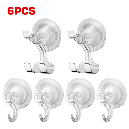 3/6/12Pcs Suction Cup Hooks, Powerful Suction Hooks, Waterproof