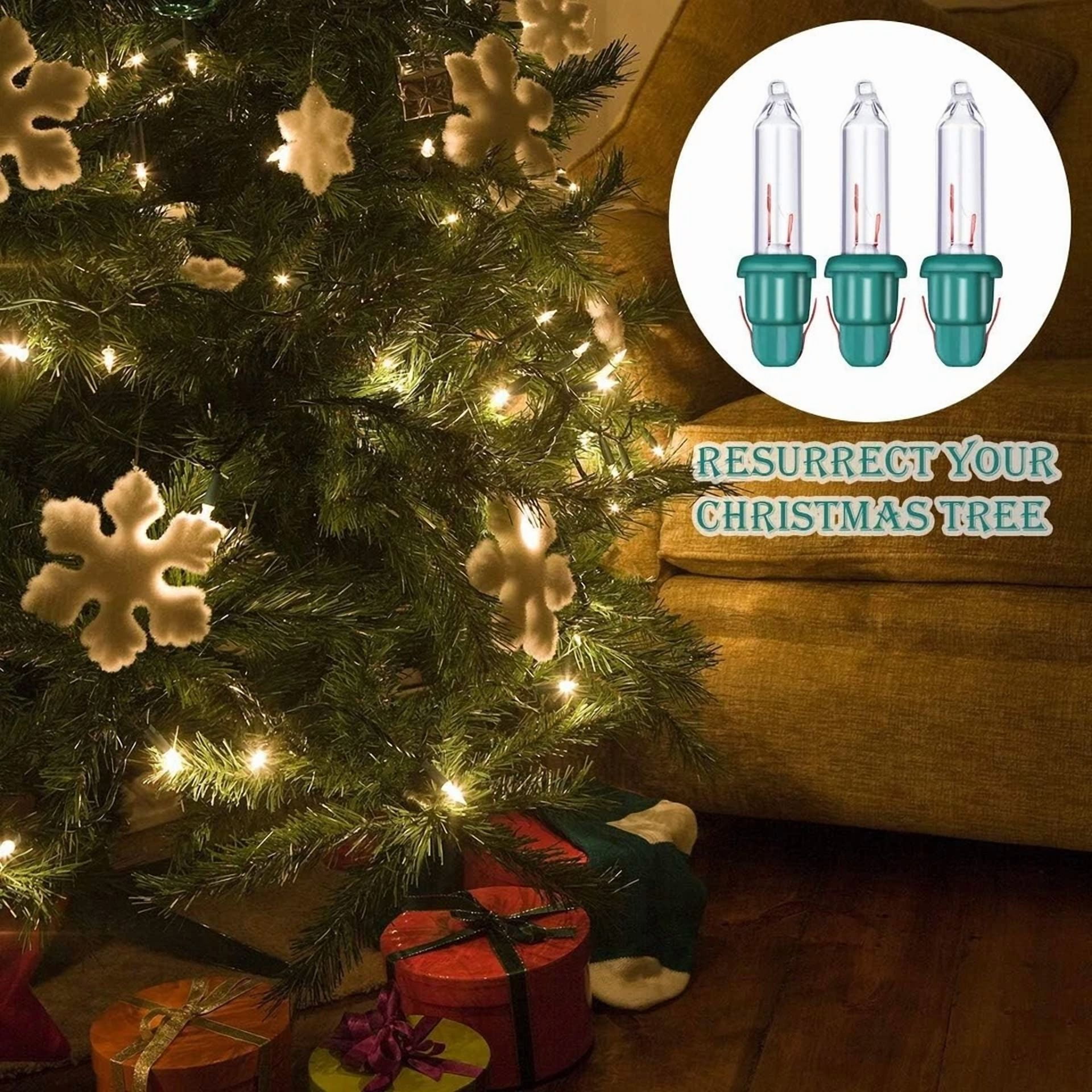 CRESTIN- 50 Count Mini Incandescent Christmas String Lights 2.5V Replacement Bulbs Green