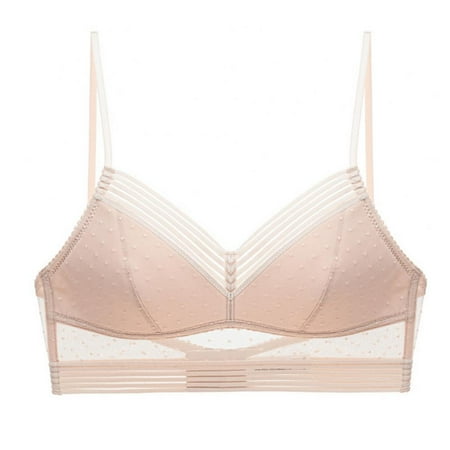 Sexy Lace Backless Strapless Bra Push Up Plus Size Bras 3XL For Women Underwear Polka Dot Mesh Ultra Thin Lingerie Tank Top Bras