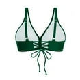 thumbnail image 5 of MNCEKFOD Tummy Control Swimsuits for Women Lace Up Tops Underwire Push Up Bathing Suit Racerback Full Coverage Bikini Top Summer Vcation Swimwear Green XXL, 5 of 5