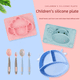 thumbnail image 3 of Plato de silicona para niños con ventosa y compartimento integrado, vajilla de calidad alimentaria, resistente a caídas, complemento alimenticio para bebés, cuenco, 3 of 5