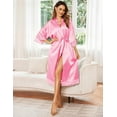 thumbnail image 2 of Ekouaer Satin Robes for Women Silk Kimono Bathrobe for Bride Long Bridesmaids Wedding Party Loungewear Sleepwear, 2 of 6