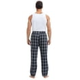 thumbnail image 5 of QPNGRP Mens Fleece Plaid Pajama Pants Bottoms with Pockets Cozy Sleepwear Lounge Wear Navy M, 5 of 8
