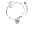 thumbnail image 2 of Delight Jewelry Marathon Roman Numeral Silver-tone Flower Link Chain Bracelet, 6.75"+2" Extender, 2 of 4