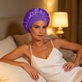thumbnail image 5 of Oksale Silk Bonnet for Sleeping Women Men for Long Hair Satin Sleep Caps Wide Band Womens Bonnets Purple, 5 of 6