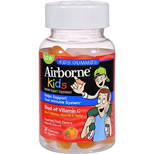 Airborne Kids Immune Support Gummies, 21 Count (four pack)