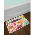 thumbnail image 2 of Sea Animals Bath Mat, Cartoon Art with Fish Seahorse Starfish Dolphin Coral Underwater Life Kids, Non-Slip Plush Mat Bathroom Kitchen Laundry Room Decor, 29.5 X 17.5 Inches, Multicolor, Ambesonne, 2 of 2