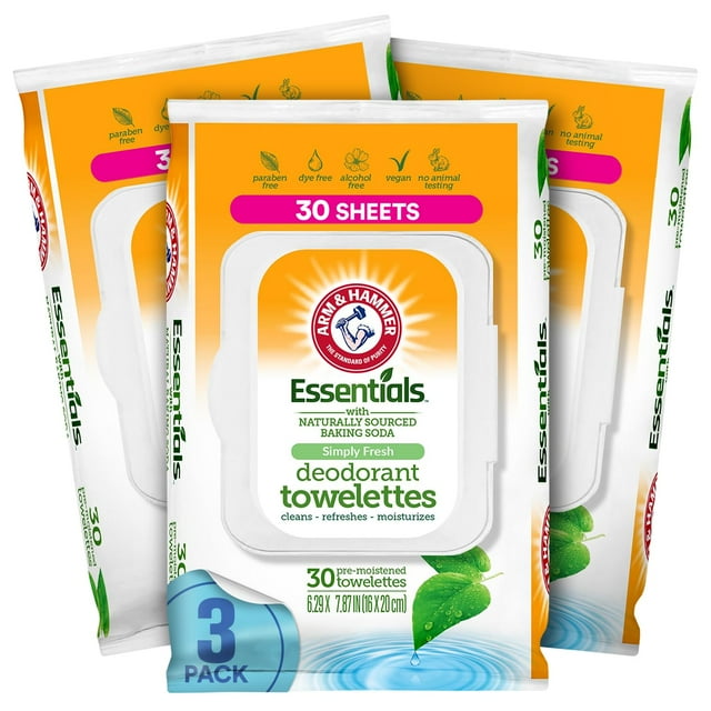 Toallitas desodorantes Body Wipes Arm & Hammer, 90 hojas