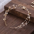 thumbnail image 2 of Nvzi Horquillas para el pelo de boda con flores para novias, peinetas con perlas de cristal, pinzas para el pelo, accesorios para el pelo de boda dorados, joyas -A, 2 of 4