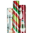 thumbnail image 2 of JAM Paper & Envelope Jolly Winter Christmas Wrapping Paper, Multi-Color, 3 Rolls, 75 Sq. ft., 2 of 8