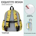thumbnail image 5 of Sunflower and Bee Yellow Pattern Cute School Backpack with Padded Back and Adjustable Shoulder Straps 13.4"x11"x4.7", 5 of 5