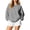 A Gray, variant on Women Sweatshirt Dqueduo Women's Long-Sleeve Solid Color Casual Loungewear Top – Drop Shoulders & Half-Zip Collar Blue XL