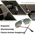 thumbnail image 5 of FEISEDY Sunglasses, Fashion Square Pilot Sunglasses, Vintage Metal Gradient Glasses for Men and Women, B4104, 5 of 15