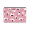 thumbnail image 4 of DouZhe Retro Pink Asian Hand Fans Rugs Doormat, Non-Slip Machine Washable Carpets Floor Door Mat , 36" x 24", 4 of 6
