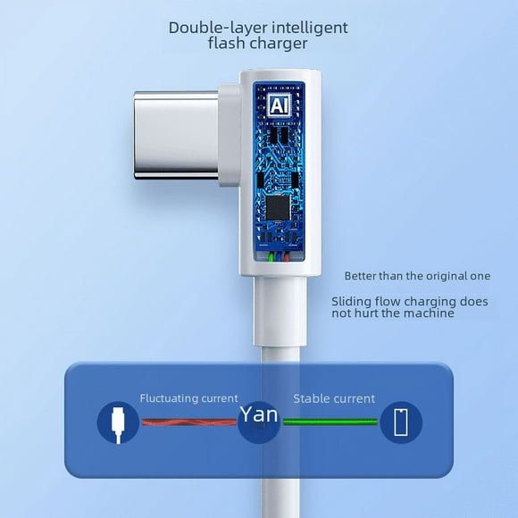 La línea de datos de 120 W 6A es adecuada para la carga rápida del teléfono móvil millet 14, la línea de carga tipo C del codo de natación de mano Red Rice K60
