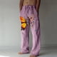 thumbnail image 1 of Pantalones largos casuales de pierna ancha para hombre, pantalones casuales estampados con cordones, pantalones de pierna ancha, pantalones deportivos, pantalones largos, pantalones para hombre, 1 of 5