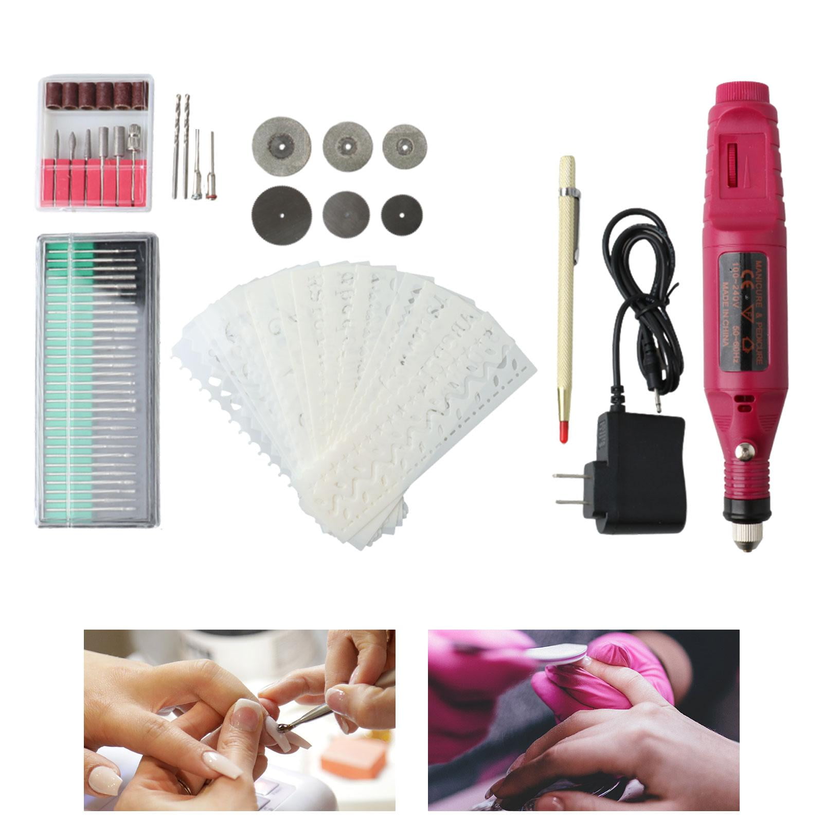 Carving Tool Electric Drill DIY Nail Art Tools for Stone Jewelry Woodworking Red