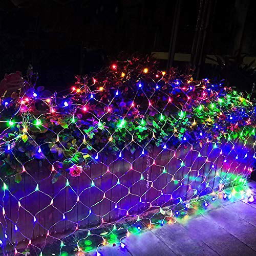 RENUS 10x6.5Ft 320 LED Net Lights Christmas Decorations 8 Modes for Flashing 