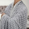 thumbnail image 4 of Catalonia Silky Soft Sherpa Throw Blankets for Beds, Flannel Chevron Micro Plush Fleece Blankets and Throws for Couch Sofa TV Bed, Reversible, Comfy, Fuzzy, 50""x60"", Gray, 4 of 7