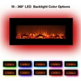 thumbnail image 4 of 42in Fireplace Heater for Inside, Wall Mounted Electronic Fireplace with Remote and 10 Colors Backlight, CSA Certification, Black, LJ1284, 4 of 9