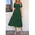 thumbnail image 4 of Vestido midi PRETTYGARDEN para mujer, verano 2025, floral, verde oscuro, 4 of 7
