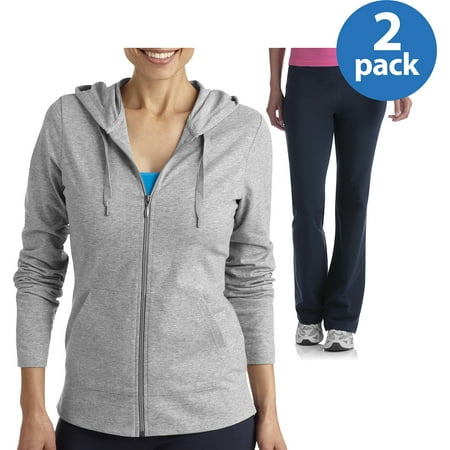 Danskin Now Womens Dri More Hoodie and Core Active Pants Value Bundle
