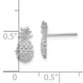 thumbnail image 3 of FJC Finejewelers 14k White Gold Polished Textured Pineapple Post Earrings, 3 of 6