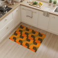 thumbnail image 2 of ODIKA 3'x5' Washable Area Rug Non-Slip, Flatweave, Easy Care Orange Mid Retro Painterly Blocks Contrasting Fields Century for Hallway, Laundry Room, 2 of 7