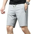 thumbnail image 4 of uikmnh Mens Shorts Men S Casual Sport Shorts with Solid Color Zip Pocket and Waist Tie Rope Classic Style Shorts Size:S, 4 of 6