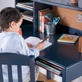thumbnail image 3 of Guidecraft Taiga Kids Desk and Chair Set with Hutch - Navy: Kids Wooden Computer Desk with Storage Drawers and Shelves | Kids Study Table for Bedroom, 3 of 6