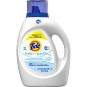 Tide Free and Gentle Liquid Laundry Detergent Soap, HE, 64 loads - Unscented and Hypoallergenic for Sensitive Skin, Free and Clear of Dyes and Perfumes