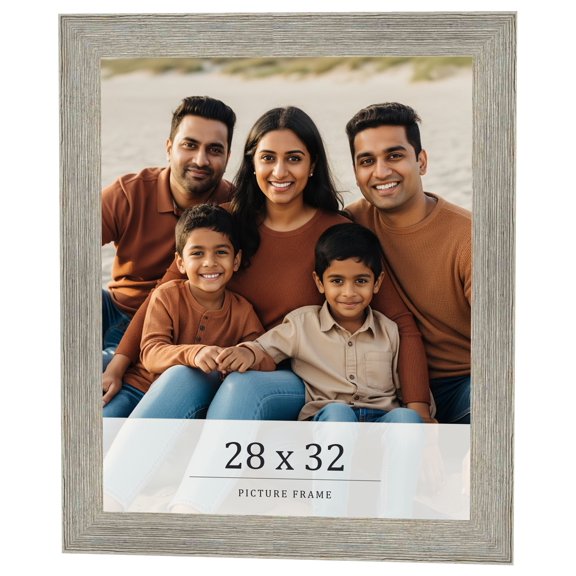 28x32 Frame Grey Real Wood Picture Frame Width 1.5 Inches | Interior Frame Depth 0.5 Inches | Barn