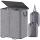 thumbnail image 1 of Lifewit Double Laundry Hamper with Lid and Removable Laundry Bags, Large Collapsible 2 Dividers Dirty Clothes Basket with Handles for Bedroom, Laundry Room, Closet, Bathroom, College, 136L Black, 1 of 5